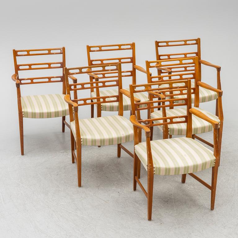 David Rosén, karmstolar, 6 st, "Futura", Nordiska Kompaniet, 1950-tal.