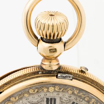 B. Haas Jeune, Paris-Geneve, pocket watch, hunter, 49 mm.