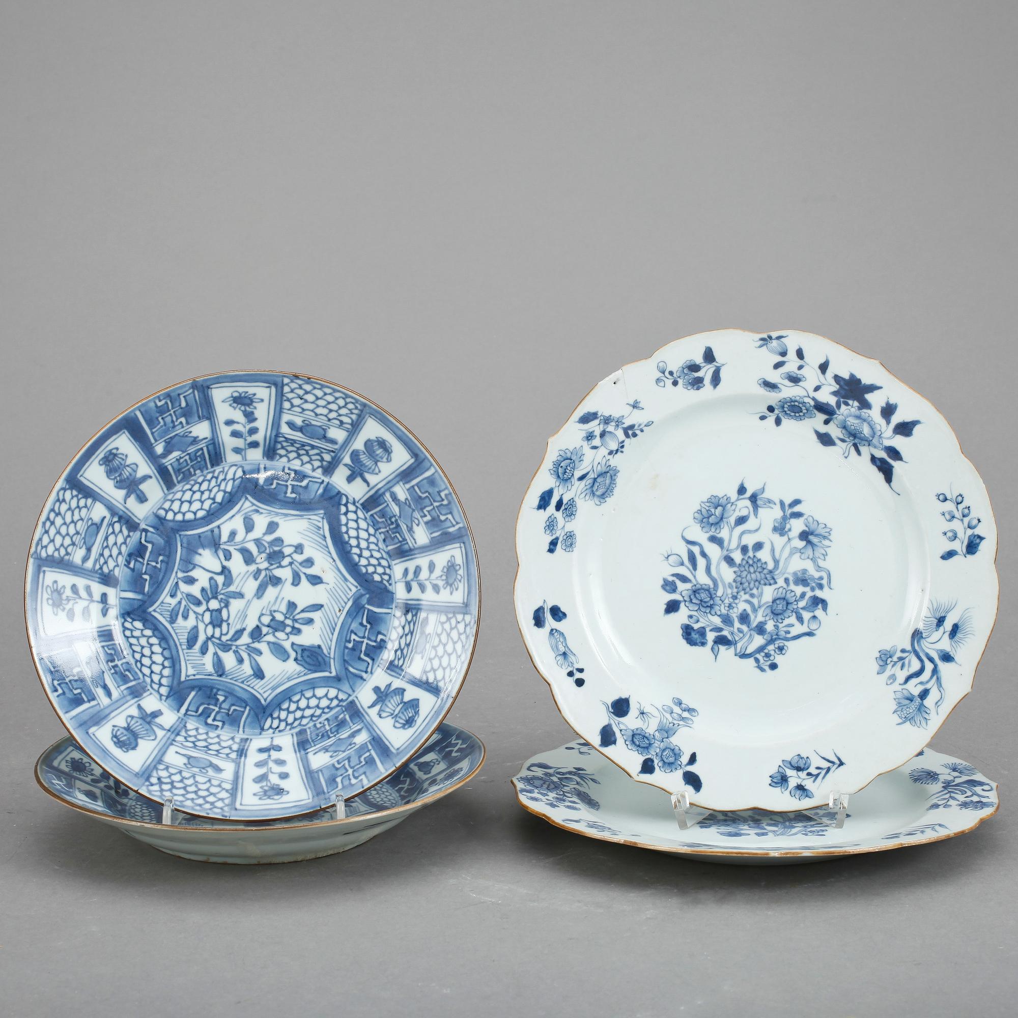 TALLRIKAR, 4 st (2+2), Kina, 1700-/1800-tal.