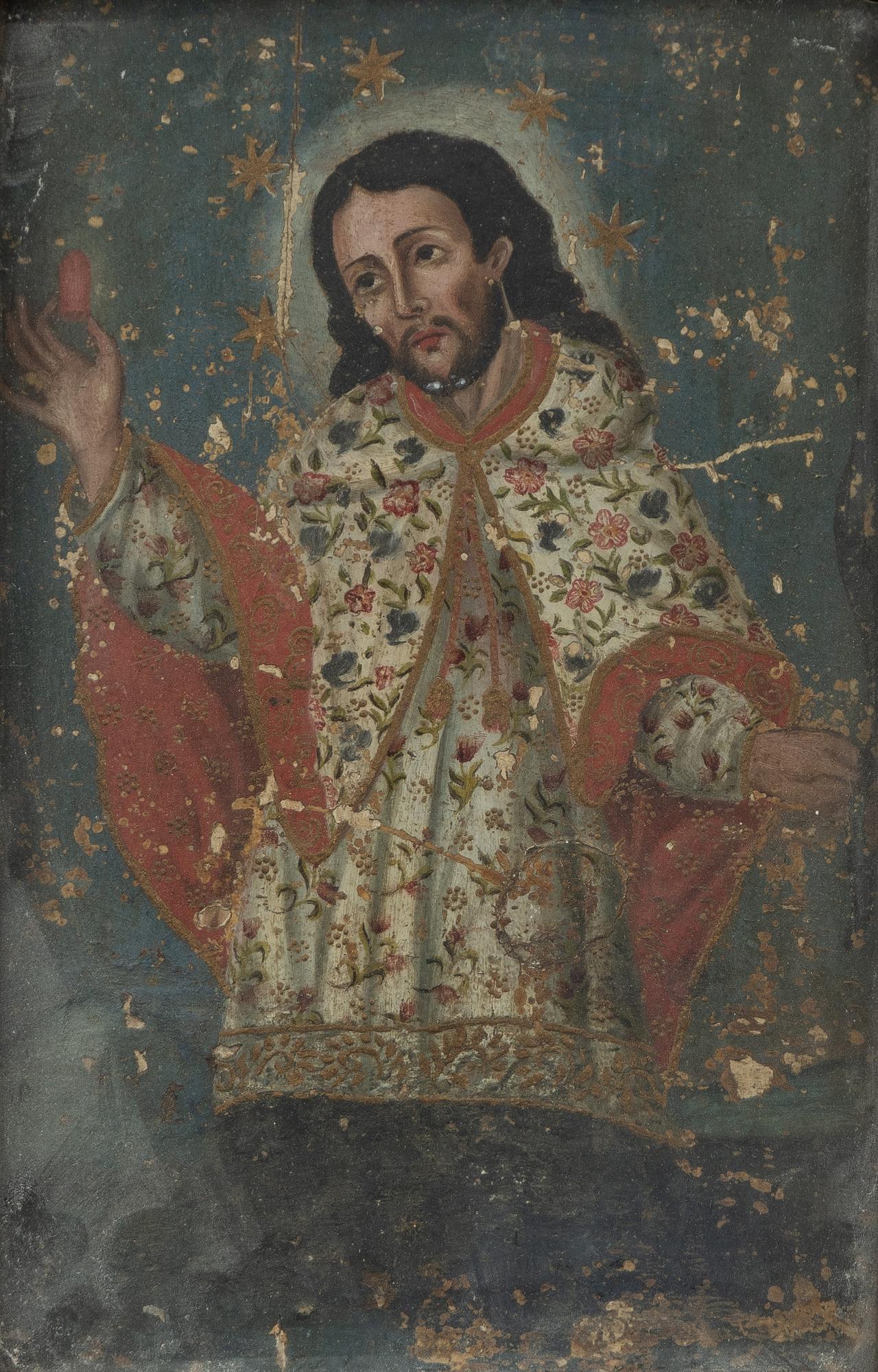 Cuzco School, 18th century, Christ with the Sacred Heart.