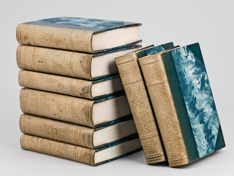 BOKVERK, 8 vol, "Svenska Sjöhjältar" I-VII, av Arnold Munthe, Stockholm 1899-1923.