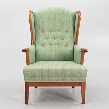 Carl Malmsten, öronlappsfåtölj, "Husfadern", AB O.H. Sjögren, Tranås.