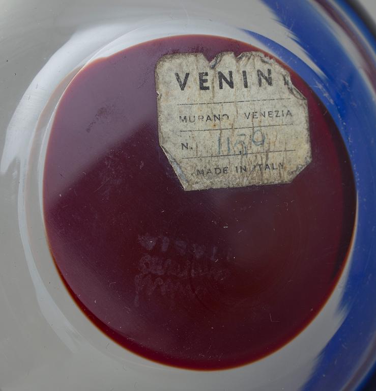 SKÅL, glas, Venini, Murano, Italien 1950-60-tal.