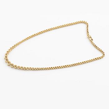 A necklace 14K gold with round brilliant-cut diamonds, second half of the 20th century.