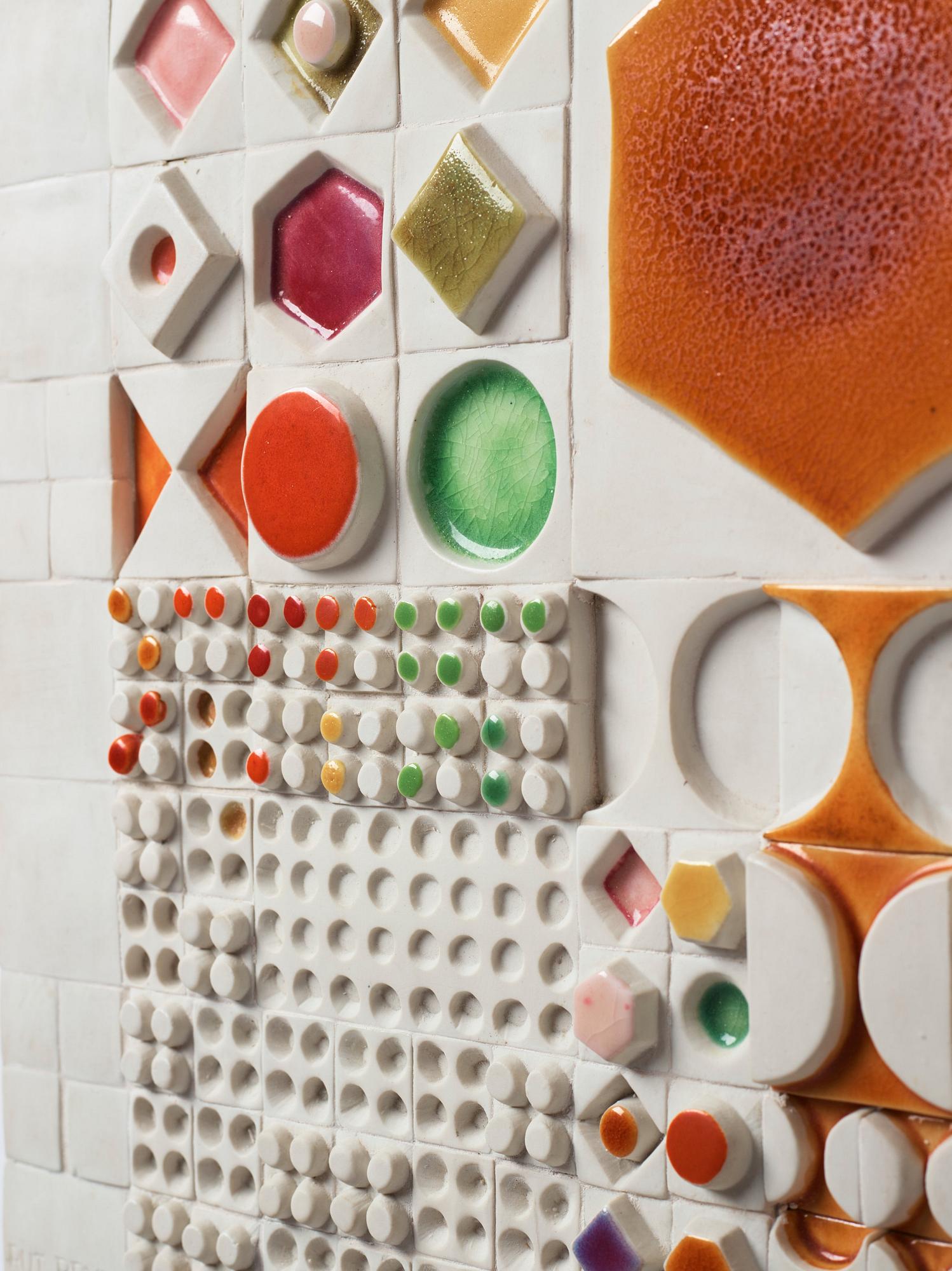 Rut Bryk, a stoneware wall relief, Arabia, Finland 1970's.