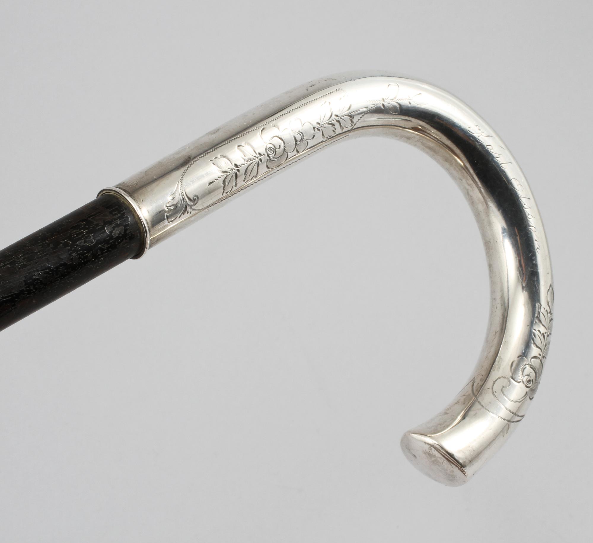 KÄPPAR, 4 st, trä samt delvis silver, 1900-talets första hälft.