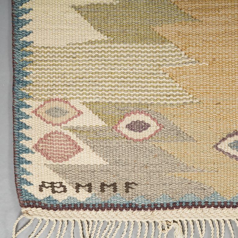 Barbro Nilsson, A CARPET, "Tånga, ljus", flat weave, ca 222 x 159,5-164 cm, signed AB MMF BN.