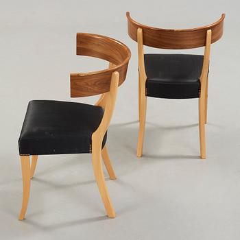 Josef Frank, A set of four walnut and beech chairs, Svenskt Tenn, model 300.