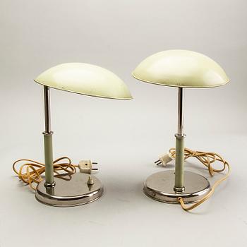 Table lamps, a pair, functional, 1930s-40s, marked.