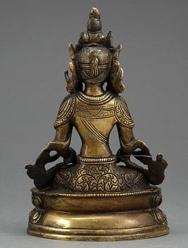 BUDDHA, Amitayus, kopparlegering, Tibet, 1800/1900-tal.