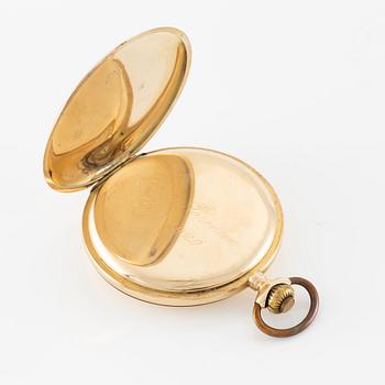 Pocket watch, hunter, 14K gold, 56 mm.