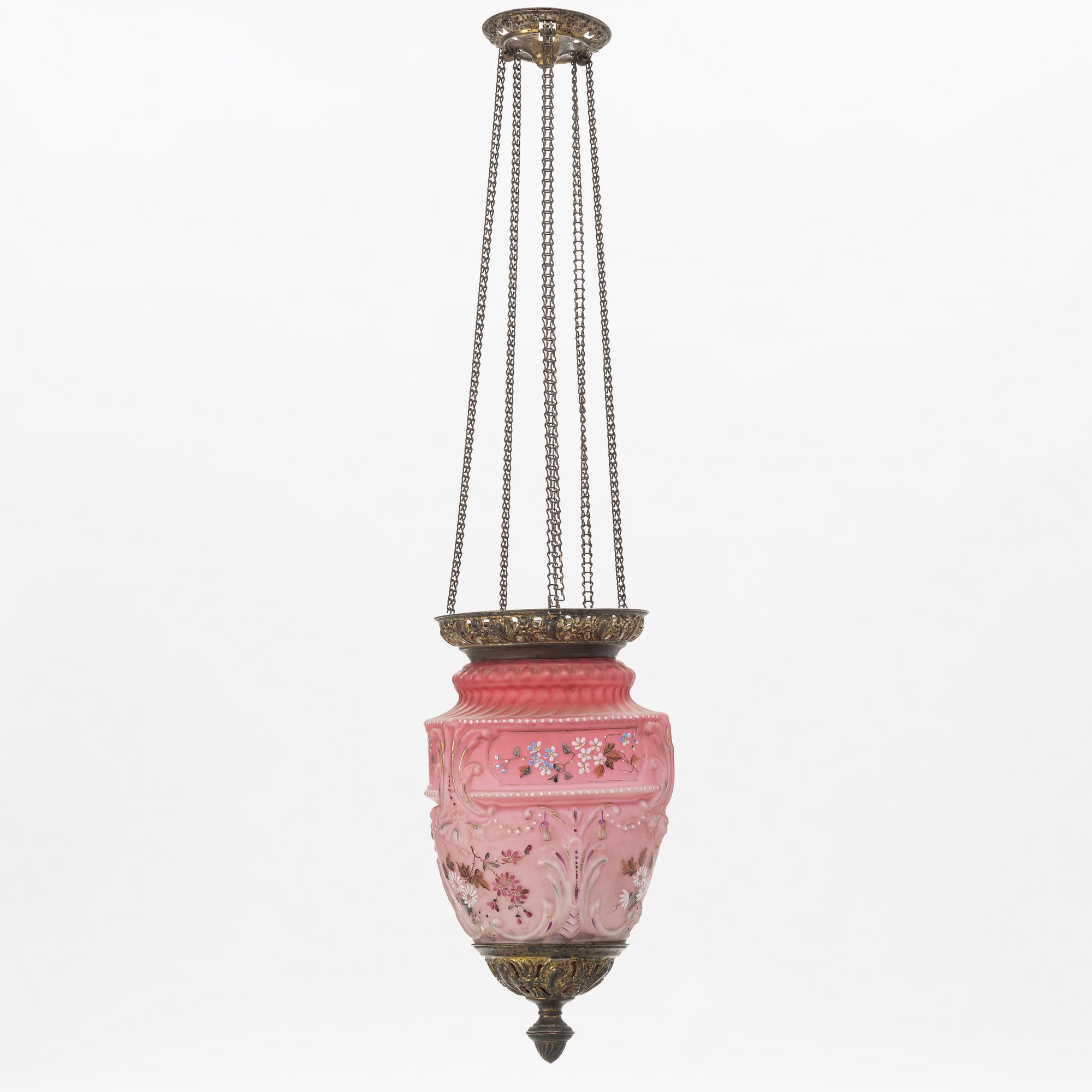 A glass ceiling lantern, turn of the Century 1900.