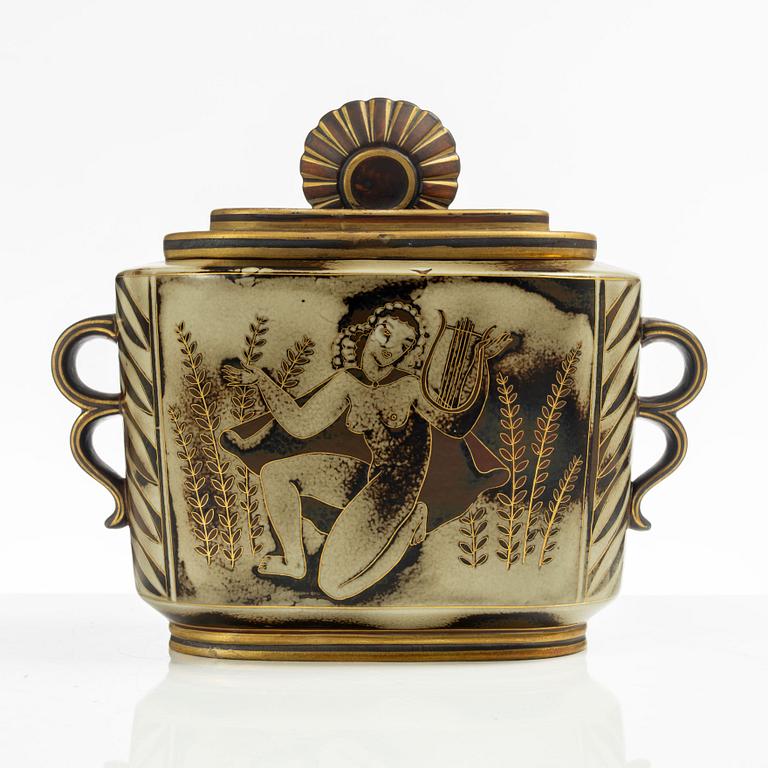 Gunnar Nylund, urna med lock, "Flambé", Rörstrand.