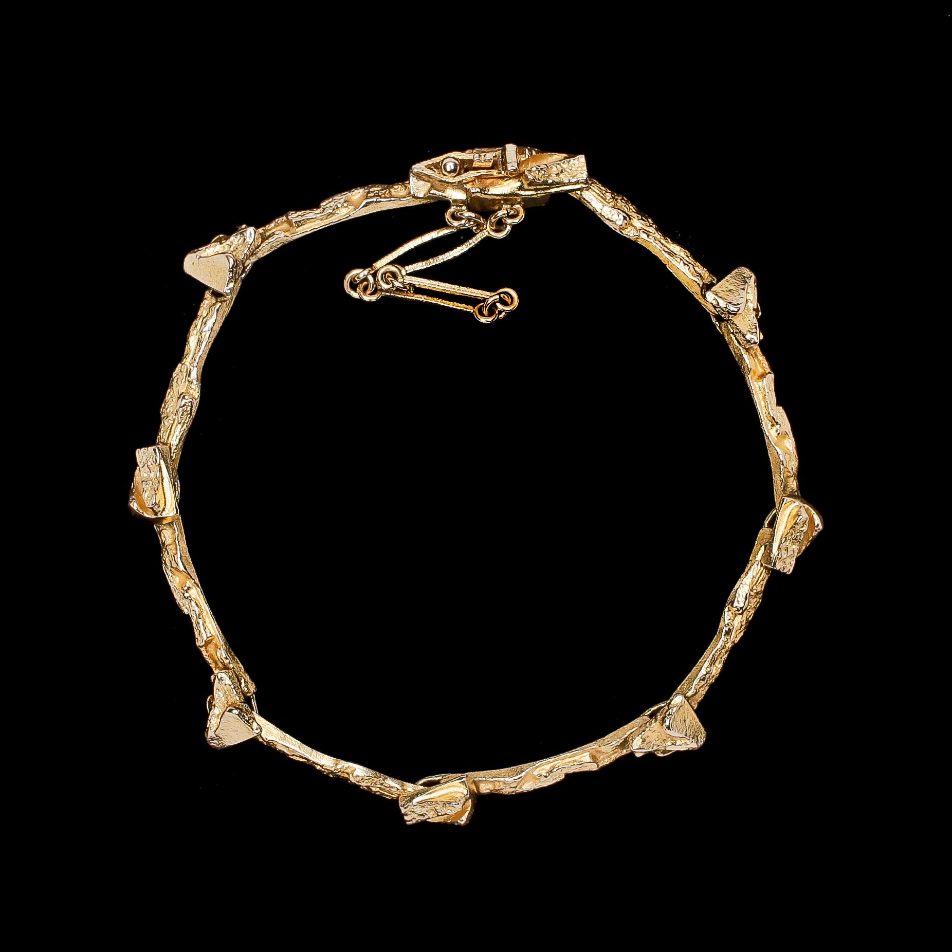 ARMBAND, 14K guld, Lapponia, Finland, 1980. Ca 13 gr.