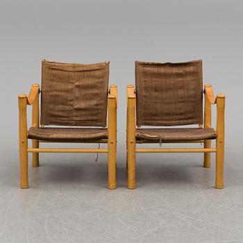 ELIAS SVEDBERG, fåtöljer, ett par, "Safari", Nordiska Kompaniet, 1940/50-tal.