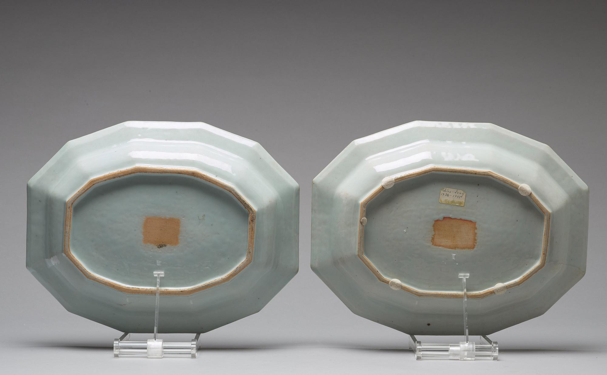 FAT, ett par, kompaniporslin. Qingdynastin, Qianlong (1736-95).