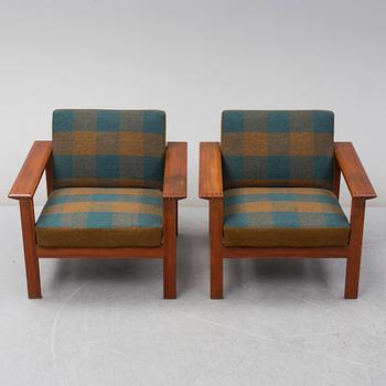 A pair of 'Kubus' easy chairs by Gerhard Berg for Stokke, Norway.