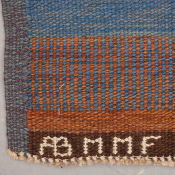 RUG. "Slagrutan". Flat weave. 234 x 158,5 cm. Signed AB MMF MW.