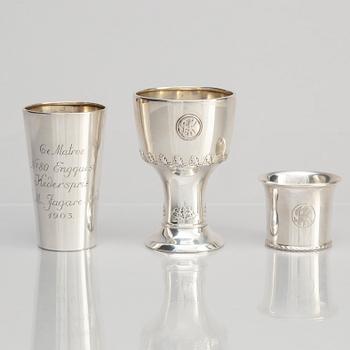 Ten Silver Beakers, 20th Century.