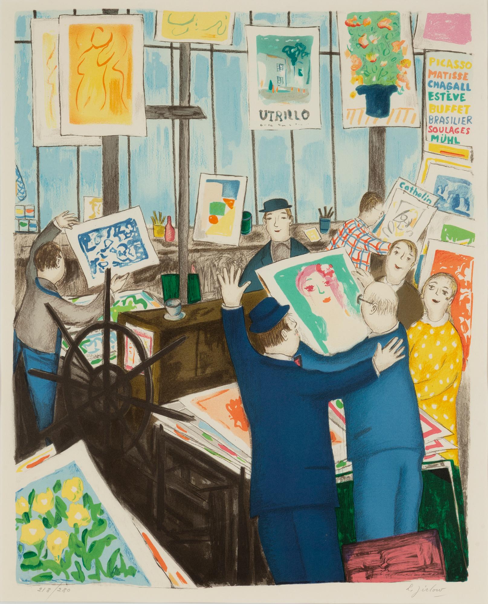 Lennart Jirlow, lithograph in colours, 1990, signed 218/280.