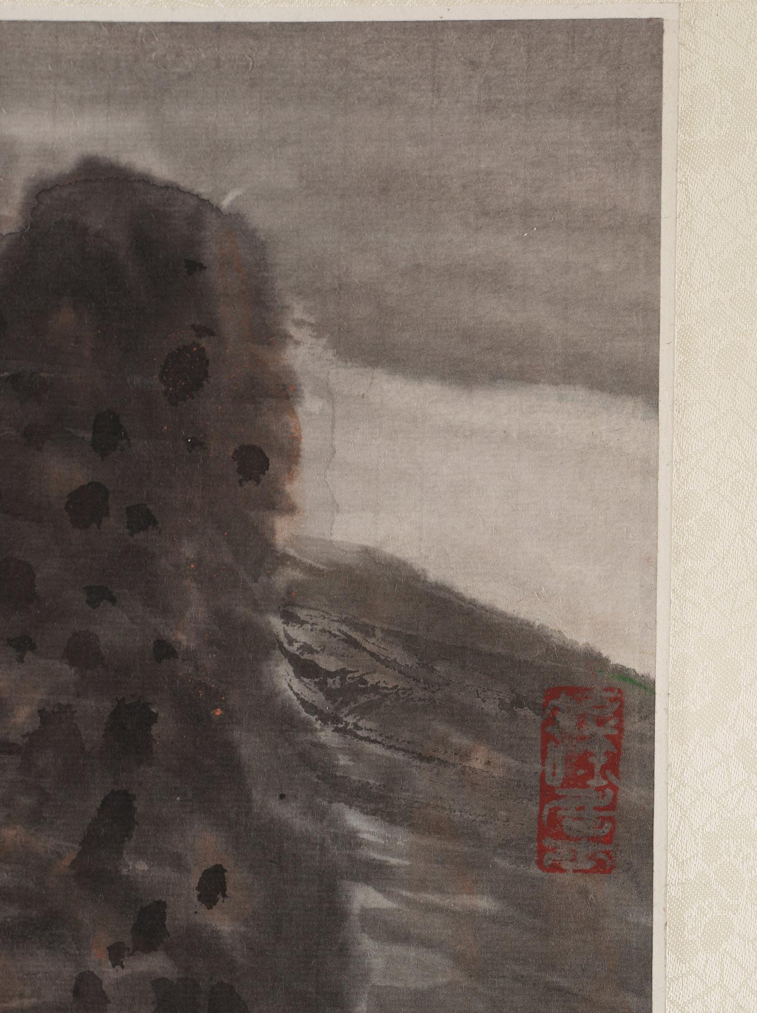 A hanging scroll signed by Liu Baojie (1963-), "Landscape from Hebei-province".