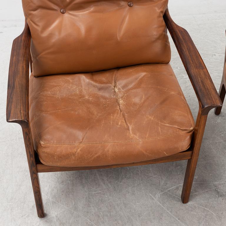 Bröderna Andersson, a pair of rosewood lounge chairs, 1960's.