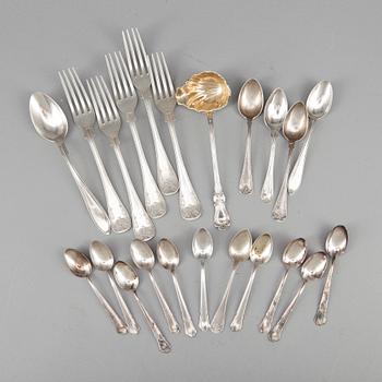 PARTI BESTICK, 28 delar, silver, bland annat, Guldsmedsaktiebolaget Stockholm, 1926. Total vikt ca 623g.