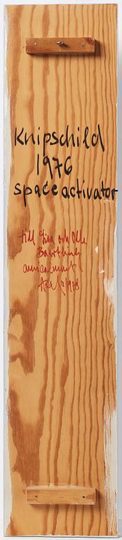 Axel Knipschild, blandteknik/väggobjekt. Signerad och daterad 1976 a tergo.