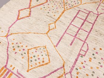 A rug, Morocco design, approx. 297 x 245 cm.