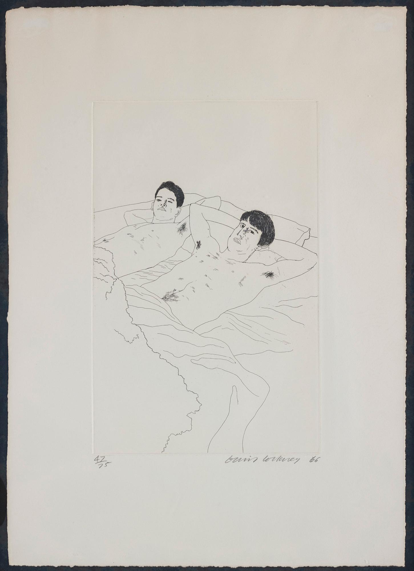 David Hockney, "In Despair", ur "Illustrations for Fourteen Poems from C.P. Cavafy".