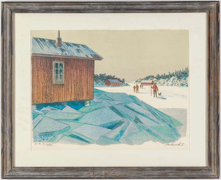 ROLAND SVENSSON, colour lithograph. Signed and numbered H.C. X/XXXV.