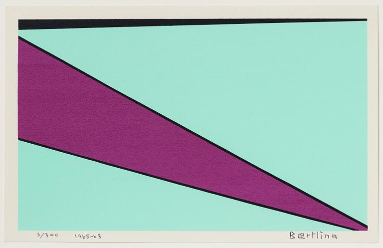 Olle Baertling, silkscreen in colours, 1965-68, signed 3/300.