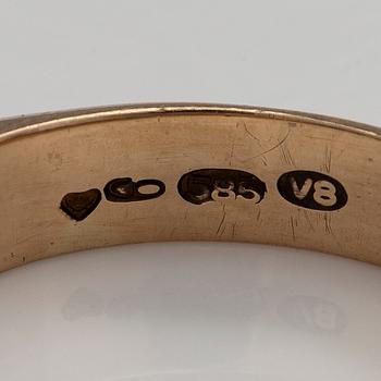 Sormus, briljanttihiotut timantit, 14K kultaa, Kulta-Malli, Helsinki 1998.