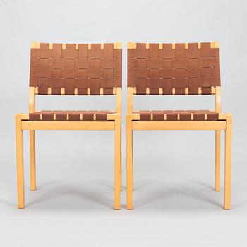 Alvar Aalto, a set of 8 chairs, model 611, Artek, Finland, late 20th century.