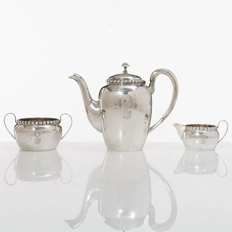 A 3-piece Swedish silver coffee service, marks of K. Anderson, Stockholm 1923-24.