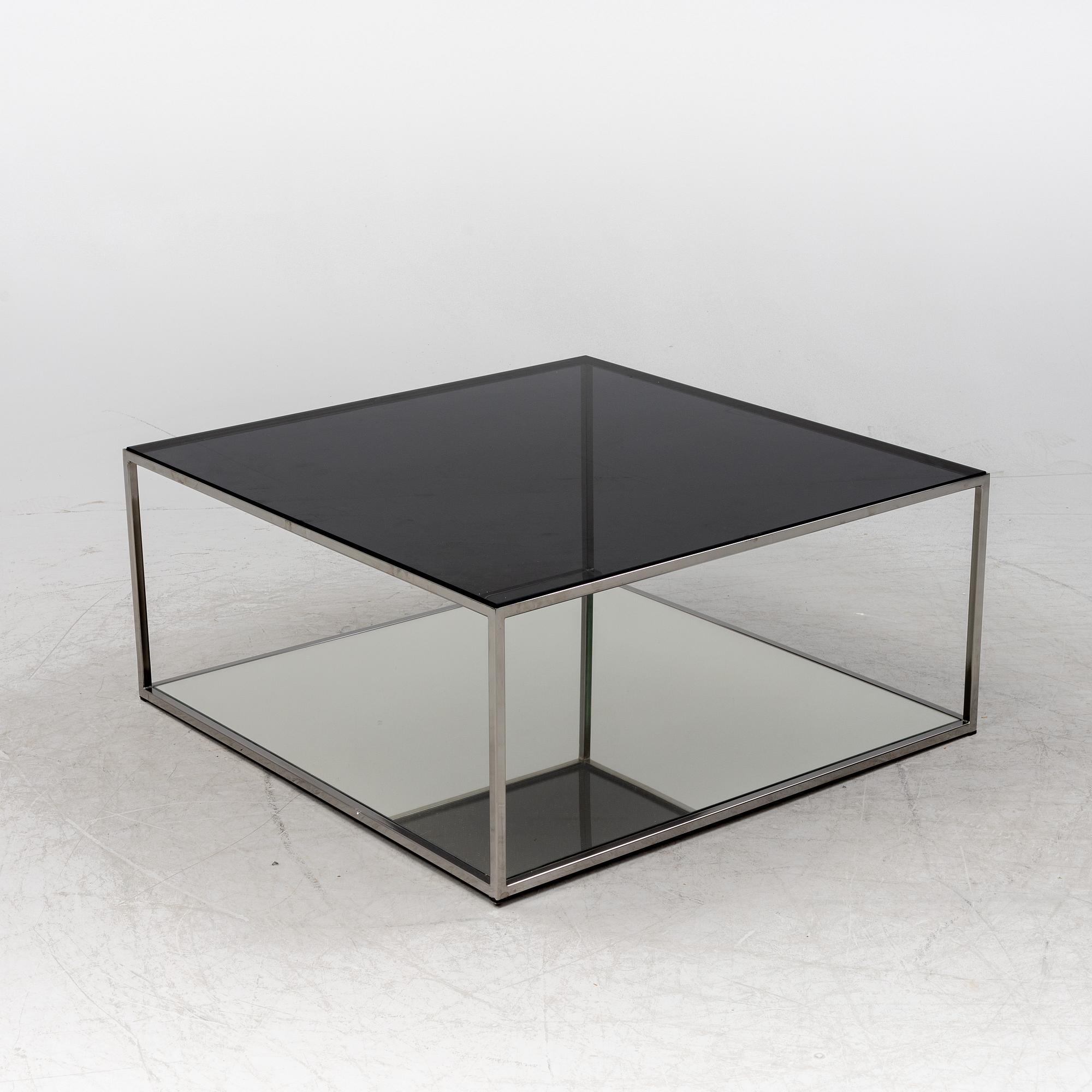 Claesson Koivisto Rune, a glass and chrome coffee table, 'Vertigo' Offecct, Sweden, 2005.