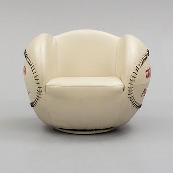 a baseball chair from the 20th century.