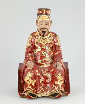 SKULPTUR, trä, Kina, 1900-tal.