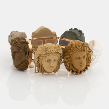 A lava cameo bracelet.