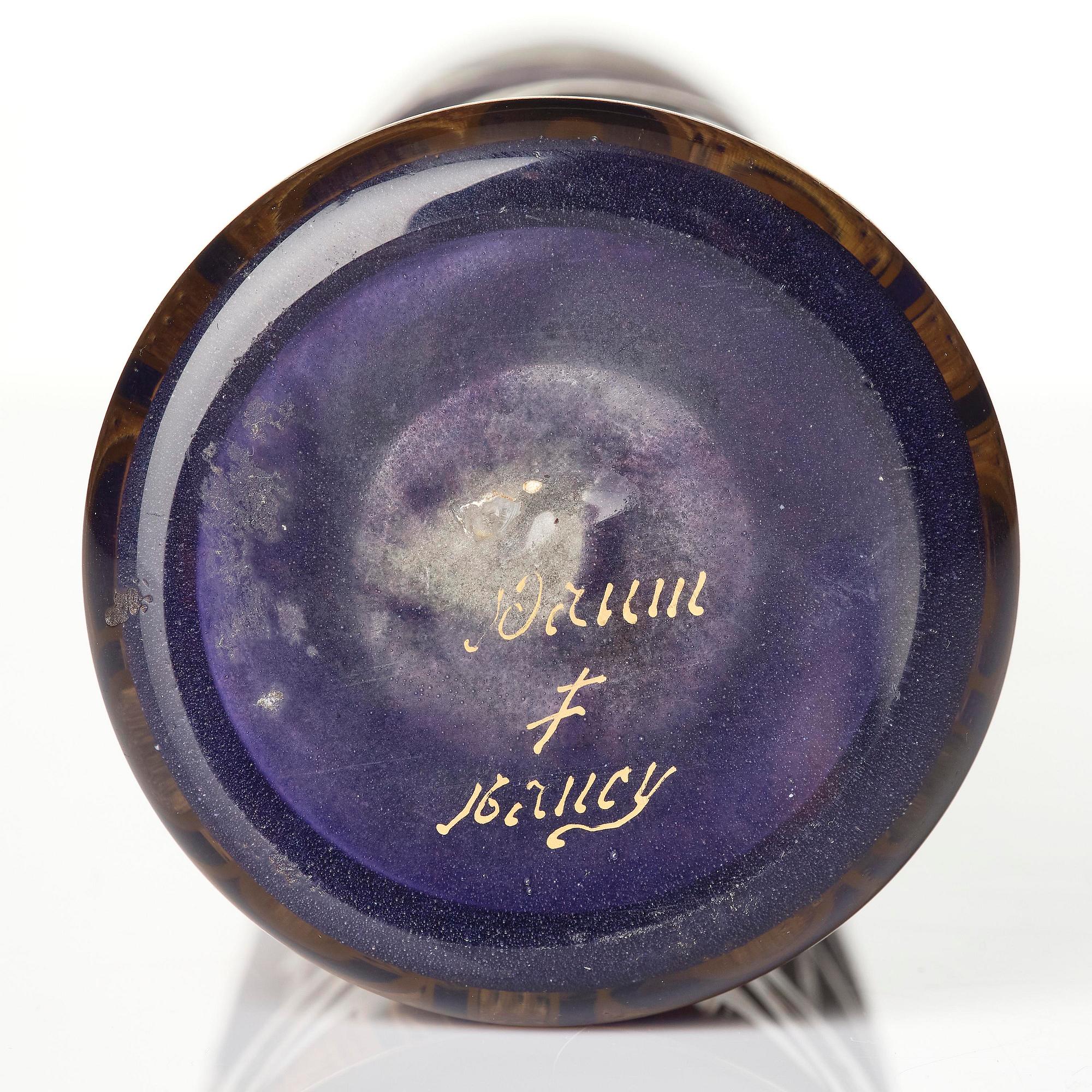 Daum Frères, an Art Nouveau gilt and enamelled cameo glass vase, Nancy, France.