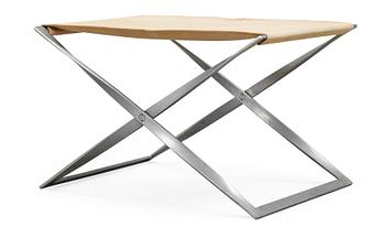 A Poul Kjaerholm 'PK-91' steel and canvas folding stool, E Kold Christensen, Denmark.