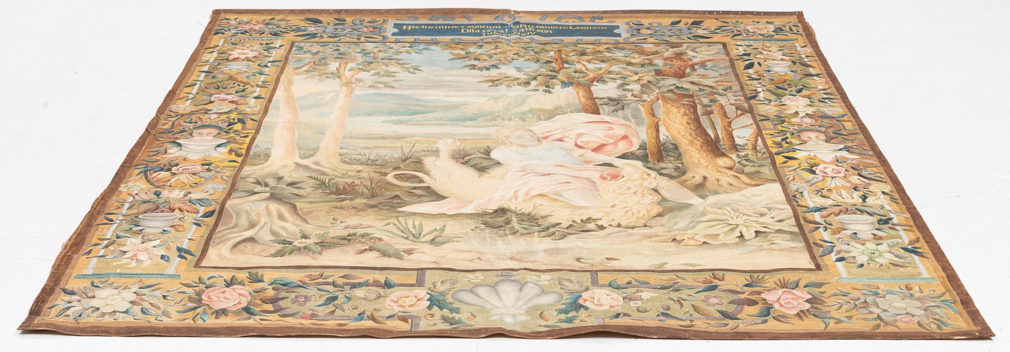 Wall mounted Painting, Samson and the Lion, approx. 251 x 220 cm.