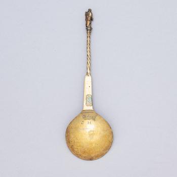 A 17th century silver-gilt Apostle-spoon, possibly Germany.