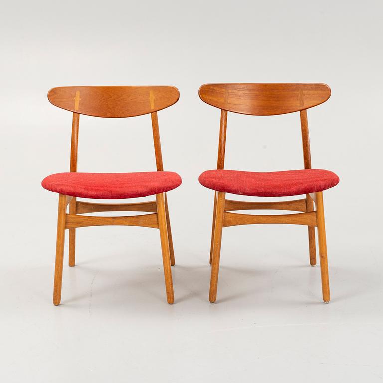 Hans J. Wegner, stolar, 6 st, "Spisestolen/ CH-23", Carl Hansen & Son, Odense, Danmark.