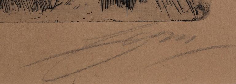 Anders Zorn, etsning, 1907, signerad.