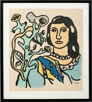 FERNAND LÉGER, färglitografi, monogramsign FL och dat 51 i trycket. Numr och sign med med blyerts 55/75.