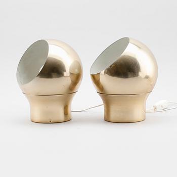 VÄGGLAMPOR, 1 par, "Typ Klot 3 ", Hemi, 1900-talets andra hälft.