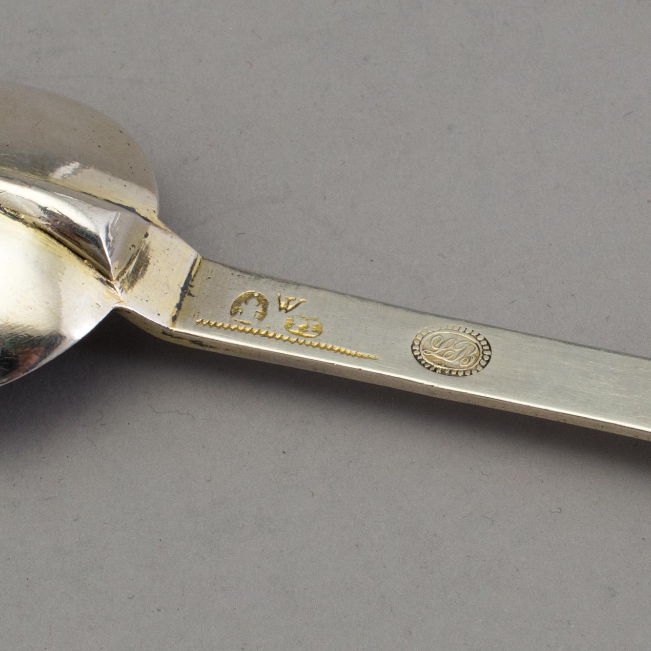 A SWEDISH SILVER SPOON, mark of Petter Lund, Nyköping 1709. Weight c. 49 g.