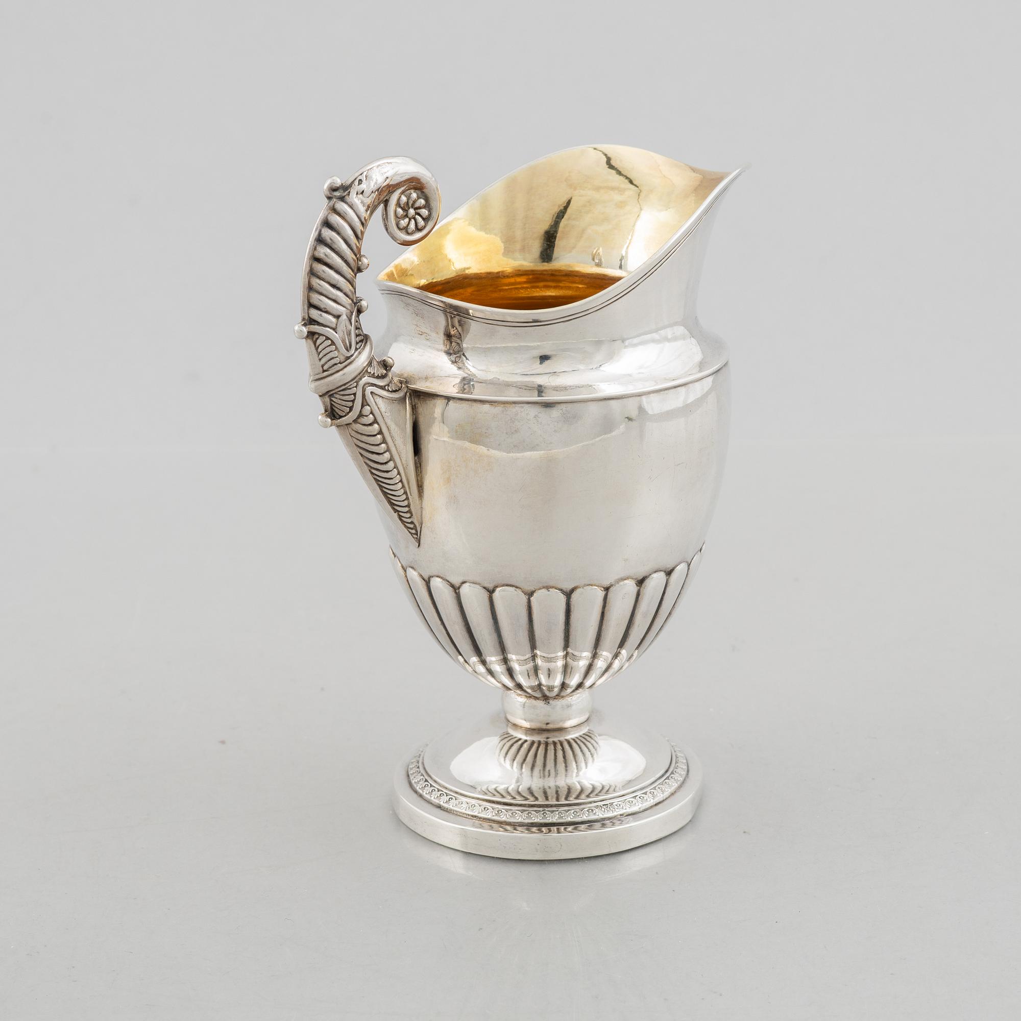 A Swedish silver creamer, mark of Anders Lundqvist, Stockholm, Sweden 1829.