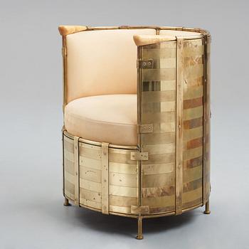 Mats Theselius, a brass "El Dorado" chair, Källemo Sweden post 2002.